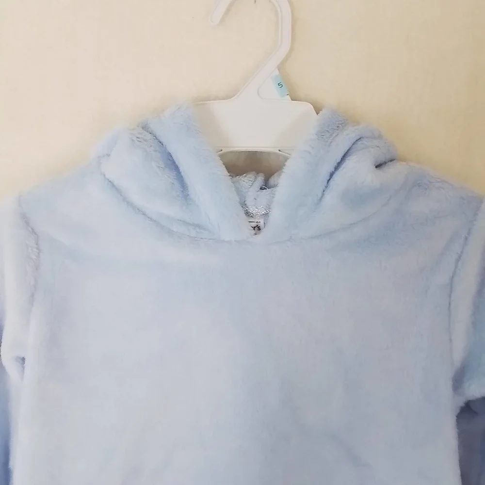 Carter's Kids Plush Fleece‎ Pullover Hoodie Girl's size 5 in Blue